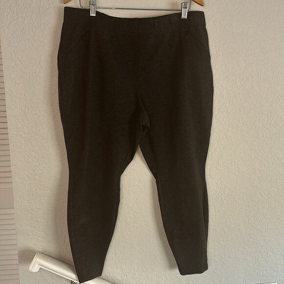 NEW J. Jill Ponte Leggings Size XL Charcoal Grey Compression Zip Pockets Petite - Picture 1 of 6
